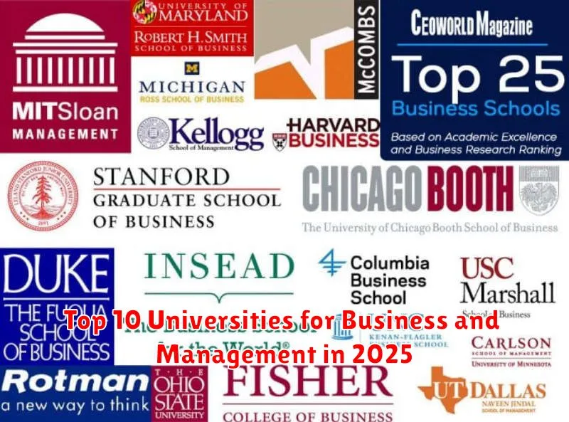 Top 10 Universities for Business and Management in 2025 Top 10 Universities for Business and Management in 2025